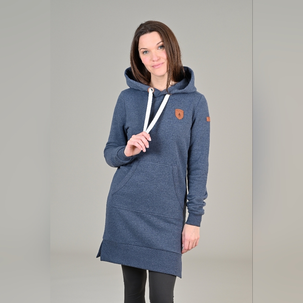 Wanakome Long Sleeve Carmen Navy Hoodie Dress | XL | BNWOT
